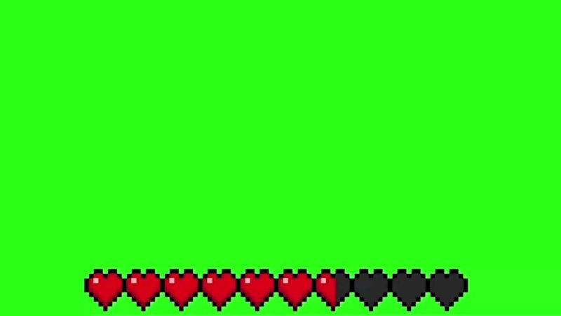 Сердце из майнкрафта на зеленом фоне