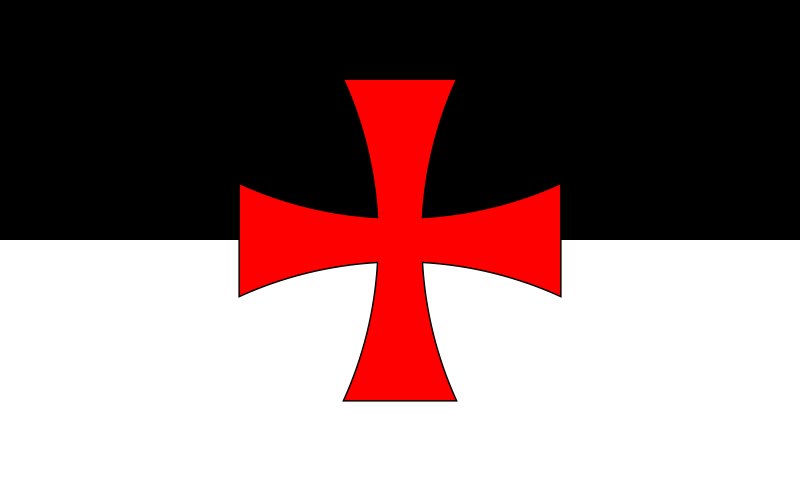 Символ ордена белый крест на черном фоне