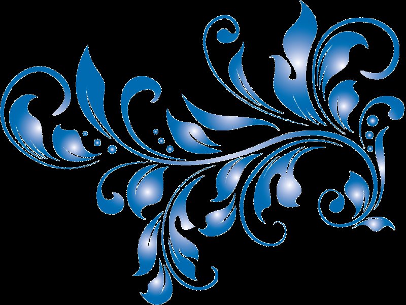 Синий орнамент на белом фоне