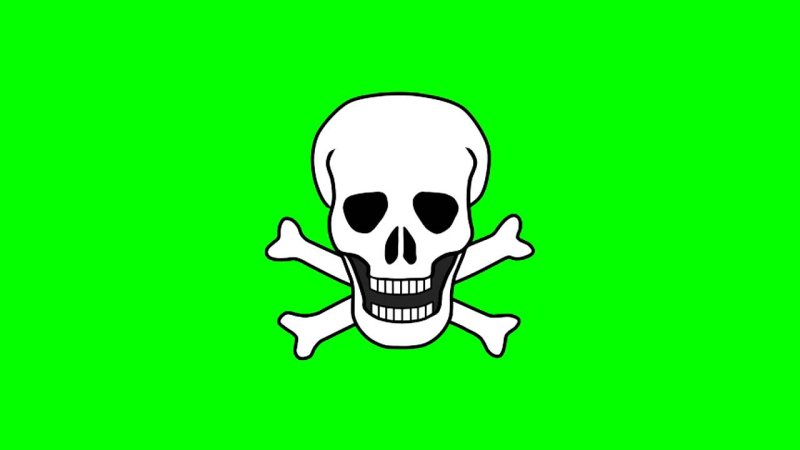 Скелет смайлик на зеленом фоне