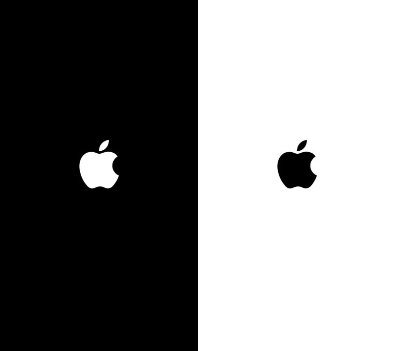 Смайлики apple на черном фоне
