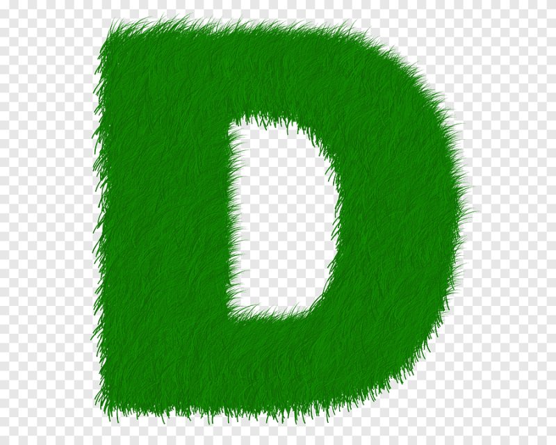 Зеленая буква д на белом фоне