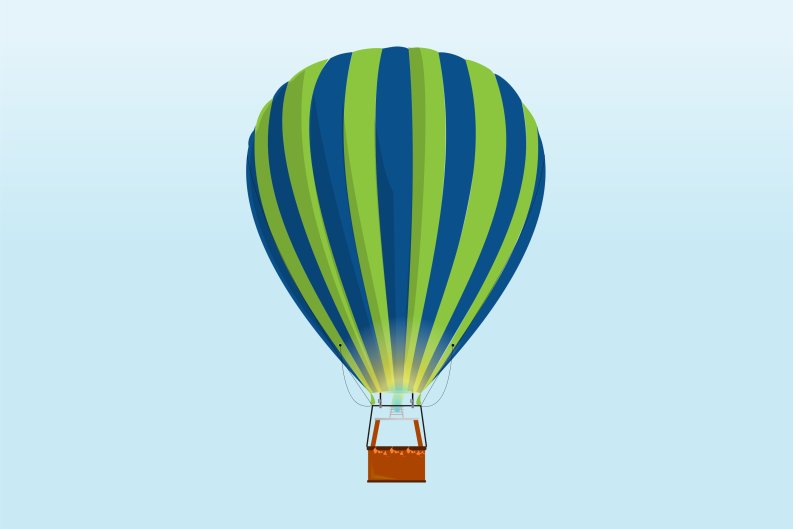 Зеленый воздушный шар на белом фоне