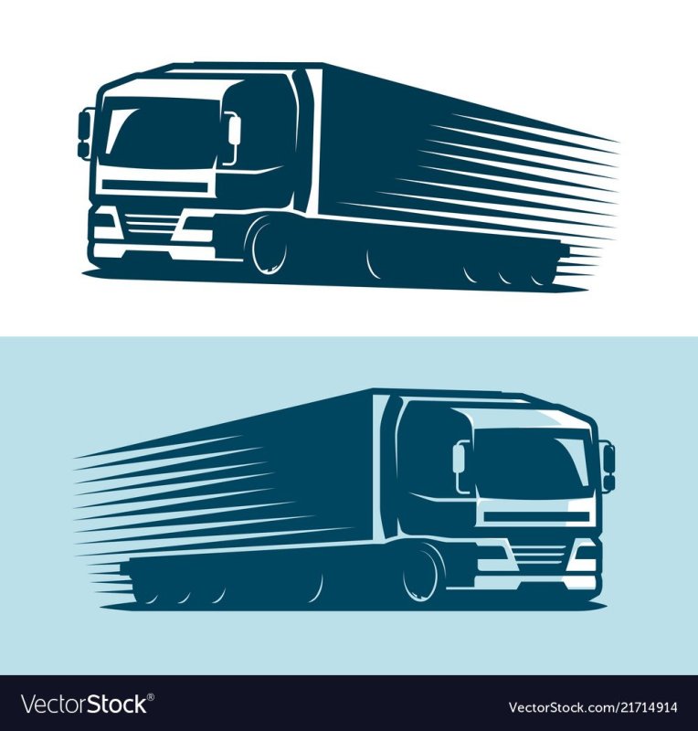 Знак грузовик на синем фоне