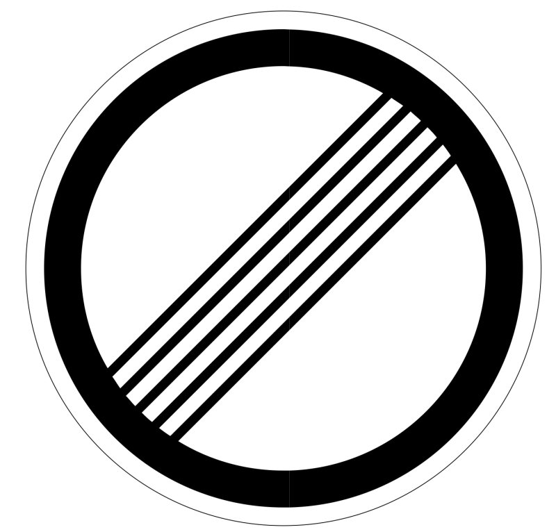 Знак круг на белом фоне с полосками