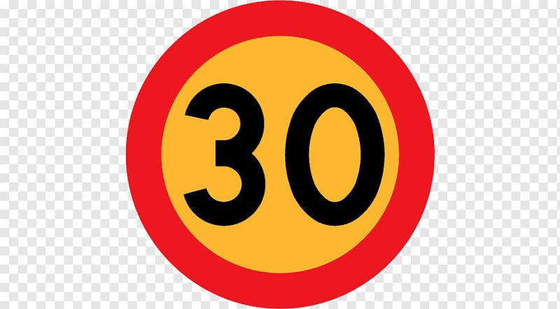 Знак ограничение скорости 40 на желтом фоне