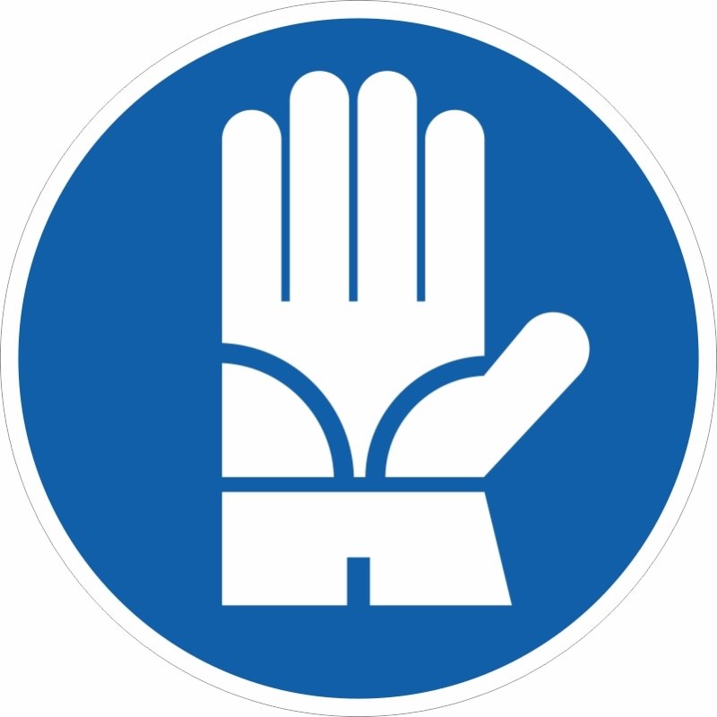 Знак перчатки на синем фоне