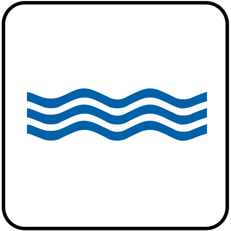 Знак река на синем фоне