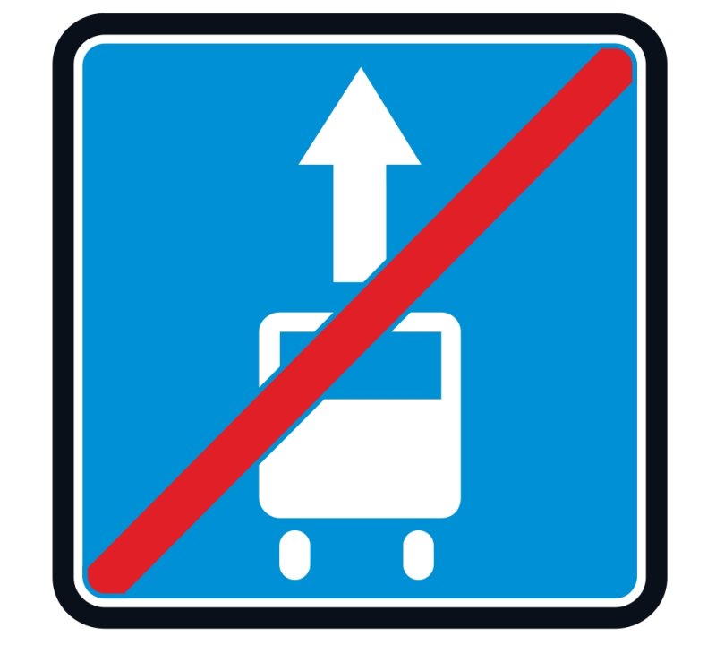Знак с автобусом на синем фоне
