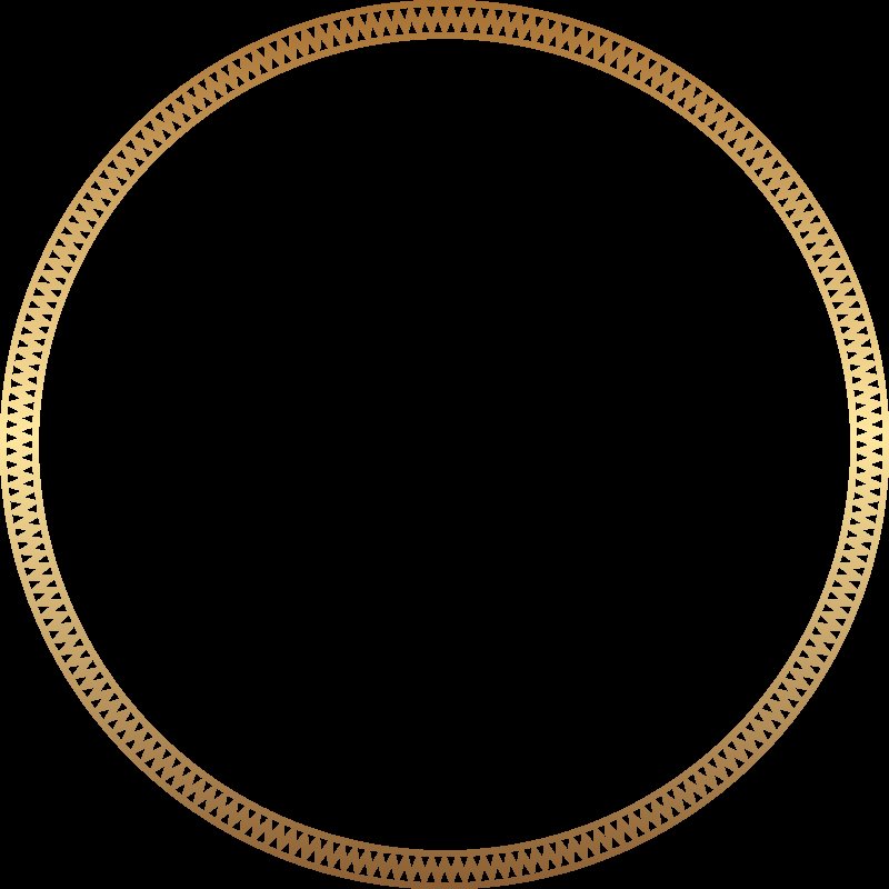 Золотая круглая рамка на белом фоне