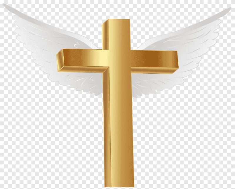 Золотой крест на белом фоне