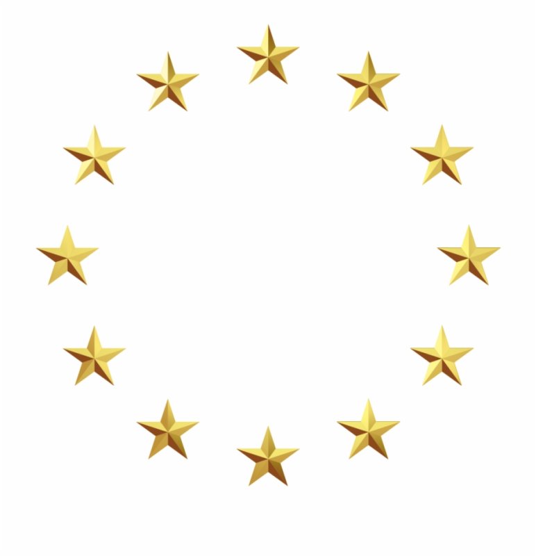 Звезды евросоюза на белом фоне