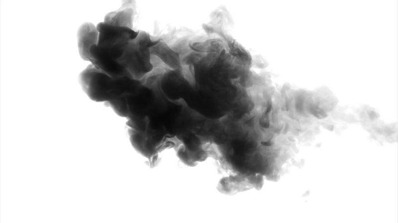 Черный дым на прозрачном фоне