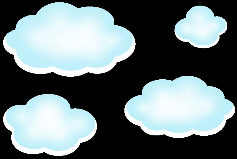 Нарисованные облака на прозрачном фоне