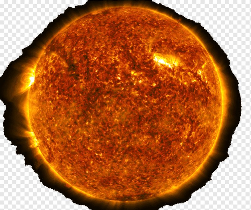 Солнце в космосе на прозрачном фоне