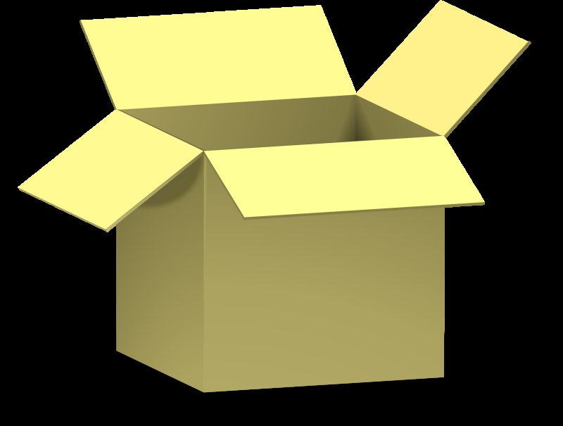Коробка на прозрачном фоне