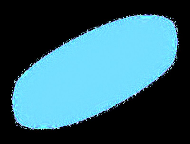 Синий блик на прозрачном фоне