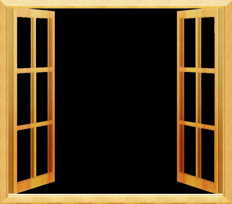 Открытое окно на прозрачном фоне