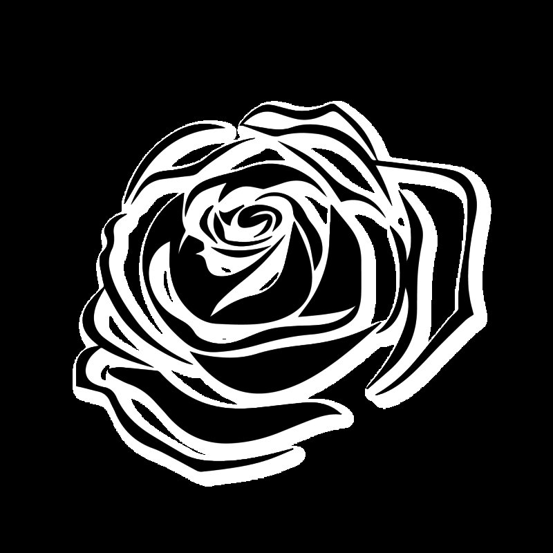 Роза тату черно белая
