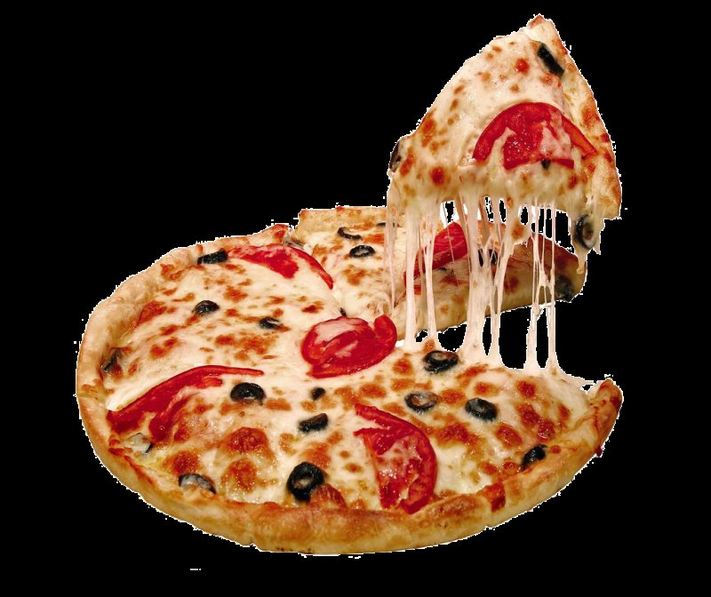 Кусок пиццы на прозрачном фоне
